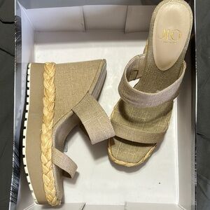 Jennifer Lopez Women’s Gold Wedge Sandals